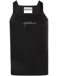 schwarzes verziertes Trägershirt von Moschino
