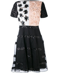 schwarzes verziertes Perlen Kleid von Talbot Runhof