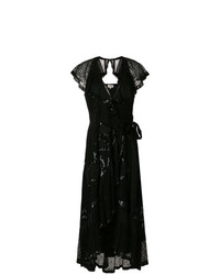 schwarzes Wickelkleid aus Pailletten von Temperley London