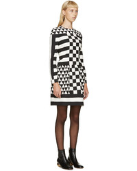 schwarzes Wollkleid mit geometrischem Muster von Valentino