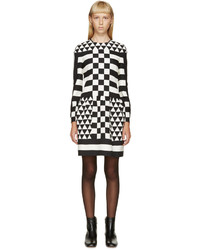 schwarzes Wollkleid mit geometrischem Muster von Valentino