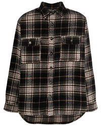 schwarzes Wolllangarmhemd mit Schottenmuster von Isabel Marant Étoile