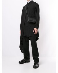 schwarzes Wolllangarmhemd von Yohji Yamamoto