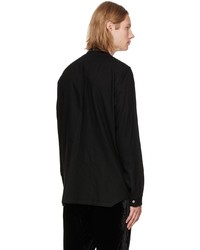 schwarzes Wolllangarmhemd von Rick Owens