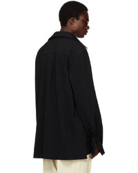 schwarzes Wolllangarmhemd von LU'U DAN