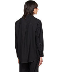 schwarzes Wolllangarmhemd von Jieda