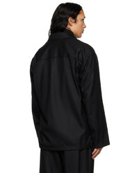 schwarzes Wolllangarmhemd von LE17SEPTEMBRE