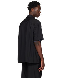 schwarzes Wolllangarmhemd von Sacai