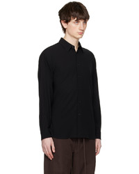 schwarzes Wolllangarmhemd von Auralee