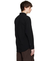 schwarzes Wolllangarmhemd von Auralee