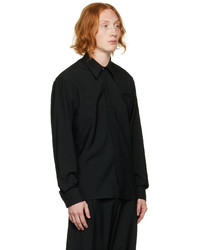 schwarzes Wolllangarmhemd von Bottega Veneta