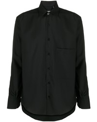 schwarzes Wolllangarmhemd von Costumein