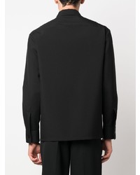 schwarzes Wolllangarmhemd von Jil Sander