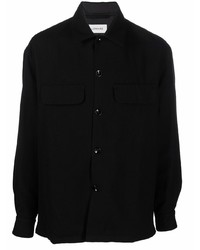 schwarzes Wolllangarmhemd von Lemaire