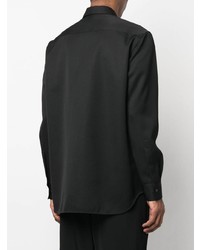 schwarzes Wolllangarmhemd von Jil Sander