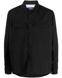 schwarzes Wolllangarmhemd von Low Brand