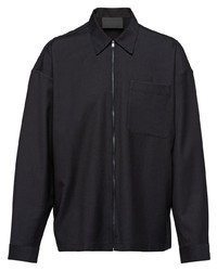 schwarzes Wolllangarmhemd von Prada