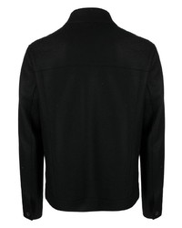 schwarzes Wolllangarmhemd von Harris Wharf London