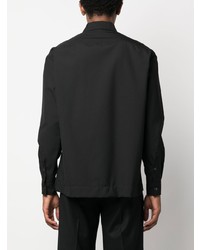 schwarzes Wolllangarmhemd von Emporio Armani