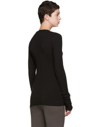 schwarzes Wollt-shirt von Rick Owens Lilies