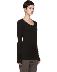 schwarzes Wollt-shirt von Rick Owens Lilies