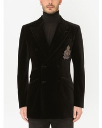 schwarzes Zweireiher-Sakko aus Samt von Dolce & Gabbana