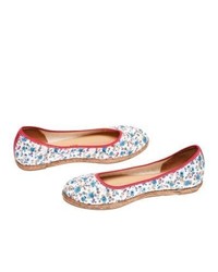 Segeltuch Ballerinas mit Blumenmuster