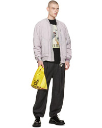 senf bedruckte Shopper Tasche aus Leder von Doublet