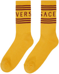 senf bedruckte Socken von Versace