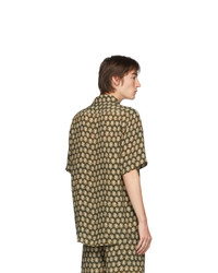 senf bedrucktes Kurzarmhemd von Nanushka