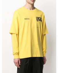 senf bedrucktes Langarmshirt von Off-White