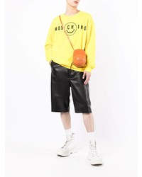 senf bedrucktes Sweatshirt von Moschino