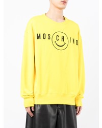 senf bedrucktes Sweatshirt von Moschino