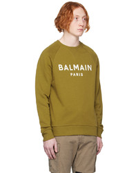 senf bedrucktes Sweatshirt von Balmain