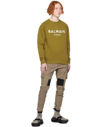 senf bedrucktes Sweatshirt von Balmain