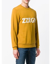 senf bedrucktes Sweatshirt von Z Zegna