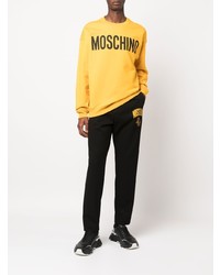 senf bedrucktes Sweatshirt von Moschino