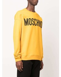 senf bedrucktes Sweatshirt von Moschino