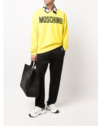 senf bedrucktes Sweatshirt von Moschino