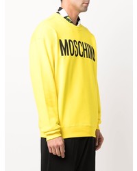 senf bedrucktes Sweatshirt von Moschino