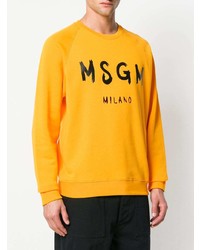 senf bedrucktes Sweatshirt von MSGM