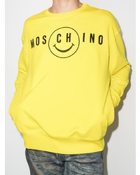 senf bedrucktes Sweatshirt von Moschino