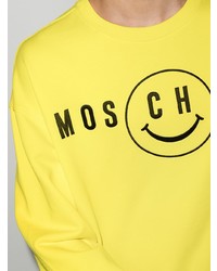 senf bedrucktes Sweatshirt von Moschino