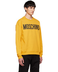 senf bedrucktes Sweatshirt von Moschino