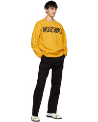 senf bedrucktes Sweatshirt von Moschino