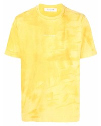 senf bedrucktes T-Shirt mit einem Rundhalsausschnitt von 1017 Alyx 9Sm