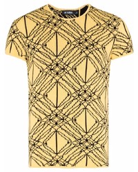 senf bedrucktes T-Shirt mit einem Rundhalsausschnitt von AV Vattev