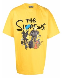 senf bedrucktes T-Shirt mit einem Rundhalsausschnitt von Balenciaga