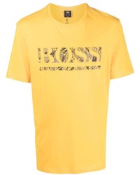 senf bedrucktes T-Shirt mit einem Rundhalsausschnitt von BOSS