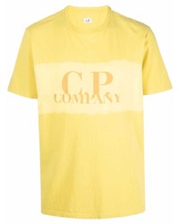 senf bedrucktes T-Shirt mit einem Rundhalsausschnitt von C.P. Company